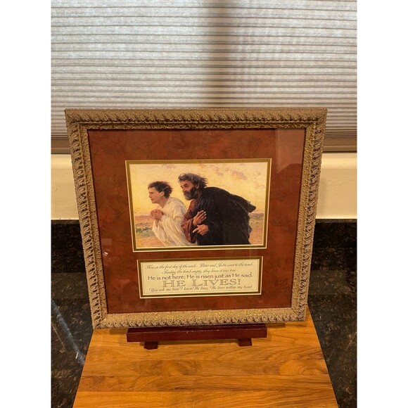 Framed Eugene burnard Peter and John “running to tombs” - Picture 3 of 9